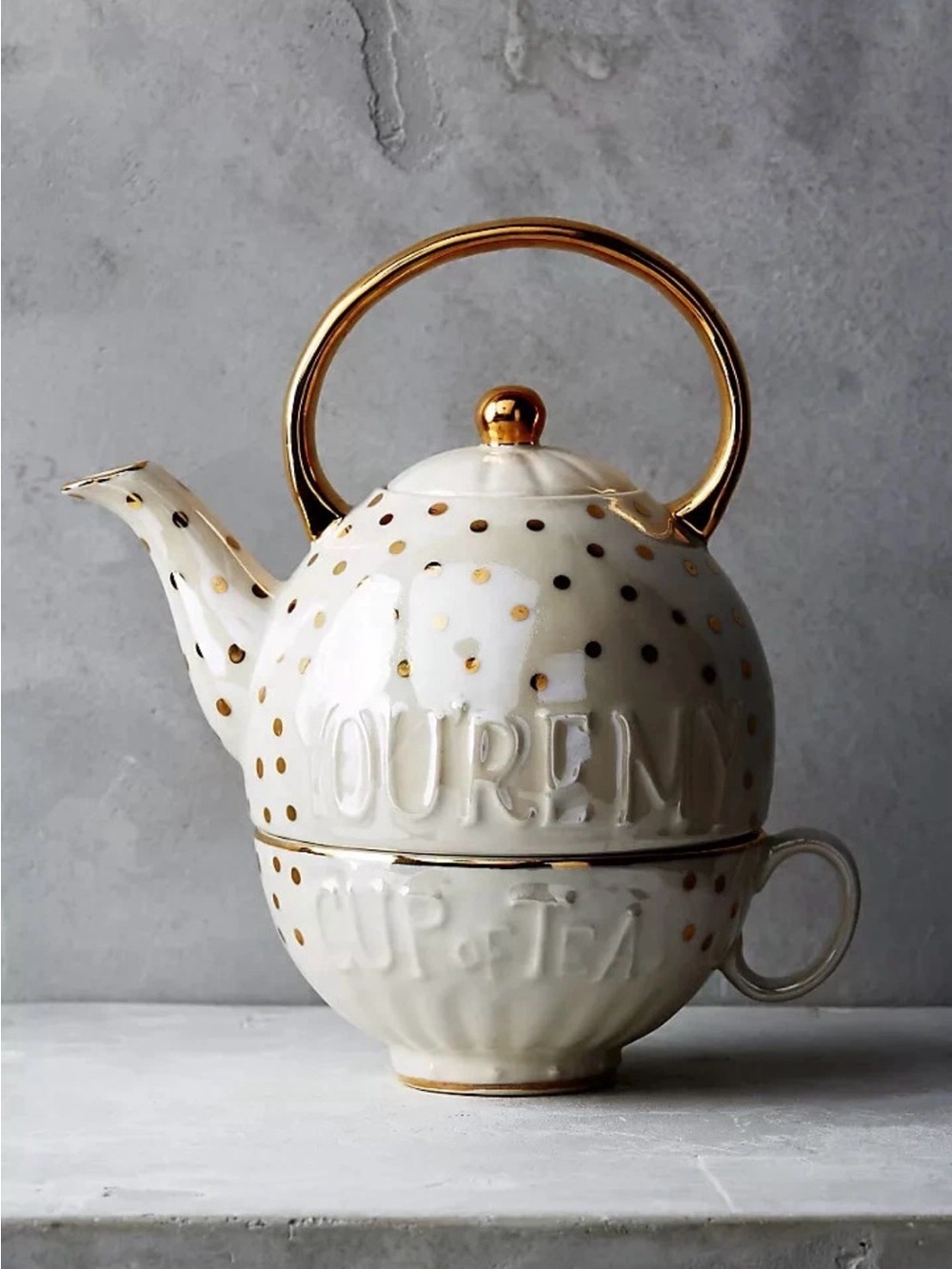 Anthropologie you’re my cup of tea tea pot and cup NWOB